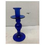 Cobalt Thick Glass Candlestick
