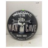 Cave Dome Shaped Metal Wall Sign - Man Cave