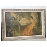 Vintage Framed Signed Print approx 41 x 30 inches
