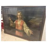 Vintage Art Print Jesus in the Temple  - approx