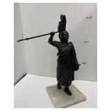 Metal Statue on Marble Base