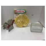 Vintage Baby Feeding Dish, Heavy Glass Dish,