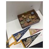Vintage Felt Travel Pennants, Wooden Blocks, Misc