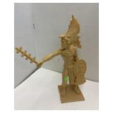 Aztec Jaguar Warrior Statue - feather broken -