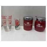 Kitchen Canister & Vintage Glasses