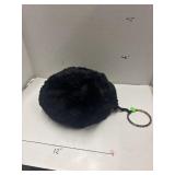 Vntg Black Faux Fur Hand Warmer Muff