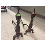 Vintage Fireplace Cast Iron Andirons