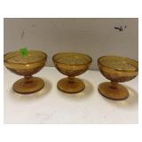 Vintage Indiana Glass Amber Dessert Bowls