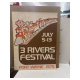 Fort Wayne - 3 Rivers Festival Poster - 1975