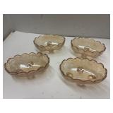 4 cnt - Flora-gold  Candy Dishes