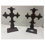 2 Cast Metal Crosses