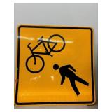 Metal Traffic Sign - approx 3 ft x 3ft
