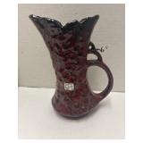 McCoy Pottery Red & Black Grape Decor Vase