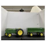 John Deere ERTL Metal tractor and trailer