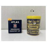 Atlas radiator cap & Monroe thermal cup