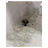 Clear Glass Bottles, Bowls, Misc Glass