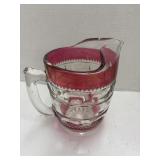 Vintage KINGS CROWN RUBY FLASH ICE LIP PITCHER