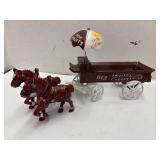 Vintage Cast Iron Horse Drawn Fruits and