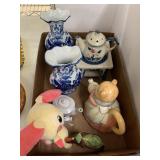 Vases, Teapits, elephant (trunk broke) and misc