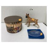 Sewing nesting box, sleigh ornament, & boxer