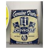 Metal Chevrolet Genuine Parts sign