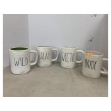 4 Rae Dunn Coffee Mugs