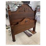 Vntg Headboard, Footboard with rails, approx W