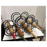 Vintage Rolling Pins in Metal Display / Wine Rack