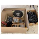 Box of air mattress pump and misc and misc cords