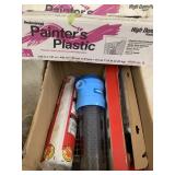 Painter Plastic and box of misc