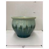 Blue green ceramic planter