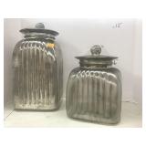2 Glass Canisters