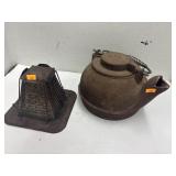 Vintage PYRAMID TOASTER & Cast Iron Kettle
