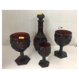 Red Avon Beverage Set of 4