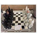 Chess Set - Ceramic - Board is 4 Separate Pieces