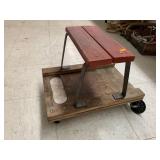 Wooden Stool with Wheels
