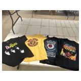 4 Concert T-Shirts, The Who, The Beatles, Sly and