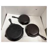 3 Cast Iron Pans