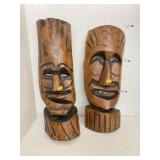Wooden Tiki mask wall hangings