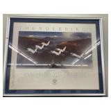 Framed Thunderbirds poster approx 34 x 27 in