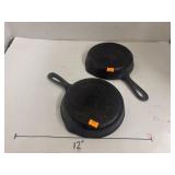2 Cast Iron Pans