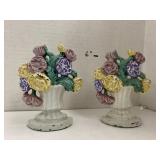 Metal Flower Bookends