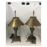 2 Metal Lamps, Shade height adjustable