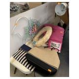 Punching Gloves, Purses, Lamp, Metal Bird Decor