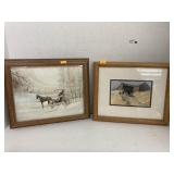 Framed, signed Amish prints