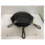 3- cast Iron skillets  (largest Erie?)