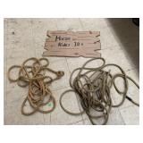 Cardboard Sign and 2 Pieces of Rope