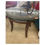 Round Glass Top End Table