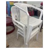 3 Plastic Outdoor Chairs