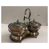 Antique Silver Plated Serving Caddy